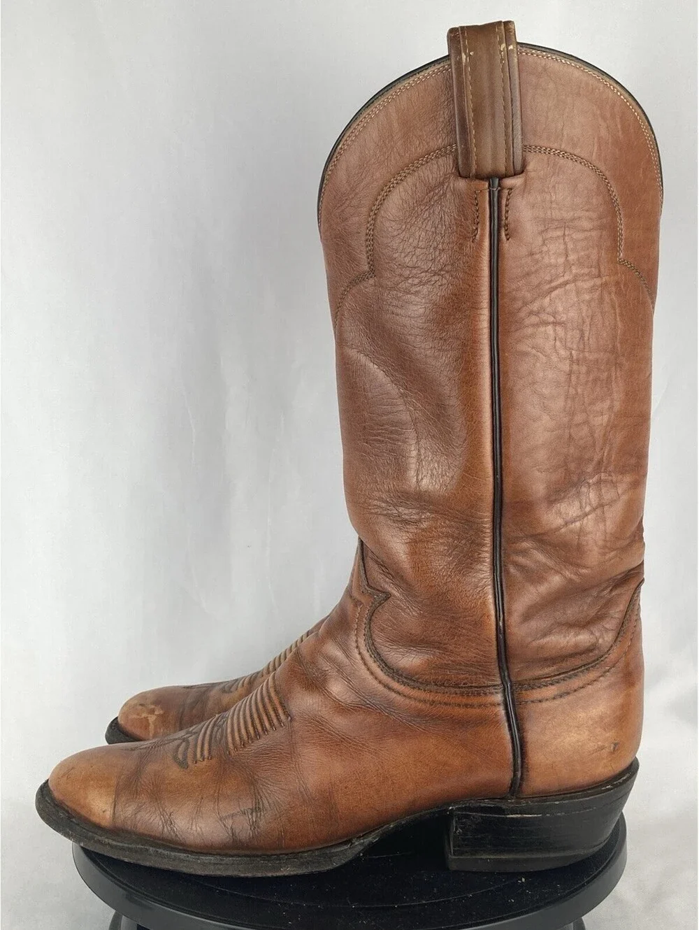 Men’s Size 8.5 D Tony Lama 5084 Vintage Tan Brown Leather Cowboy Western Boots